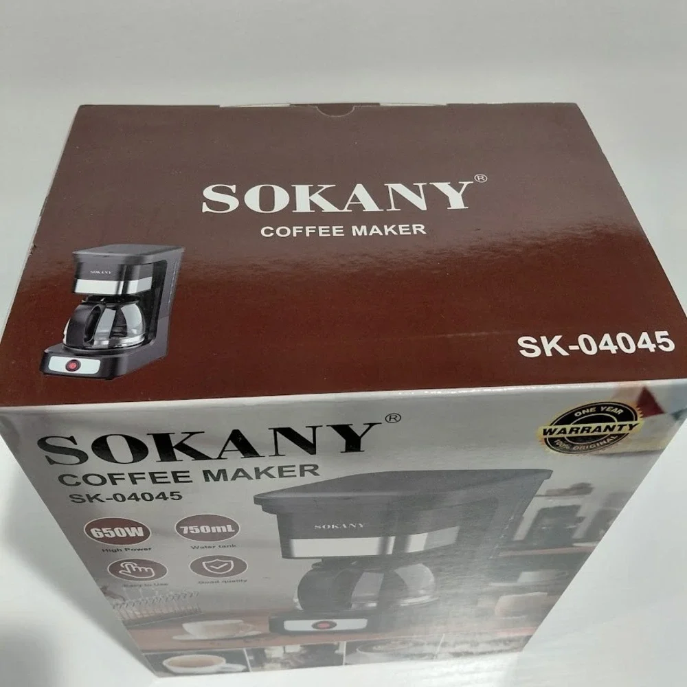 Sokany  Black And Silver 750ml Coffee Maker